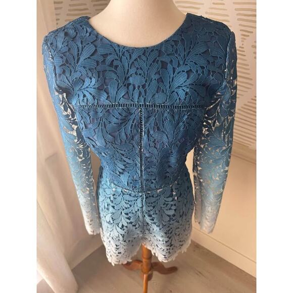 NWT Adelyn Rae Women’s Small Blue Ombré Lace Overlay Romper - Picture 10 of 10